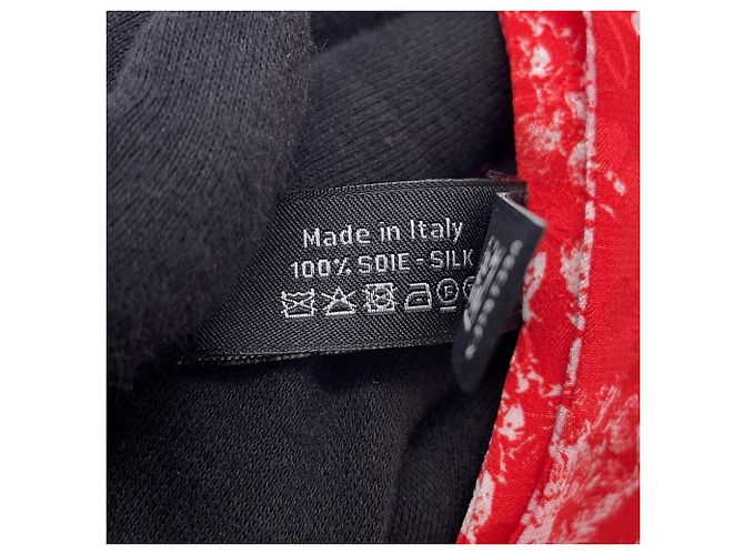 Foulard in seta Chanel in rosso e bianco - vista 10