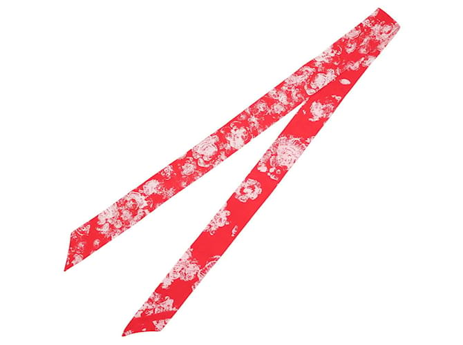 Foulard in seta Chanel in rosso e bianco - vista 2