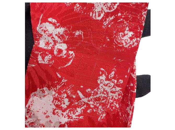 Foulard in seta Chanel in rosso e bianco - vista 7