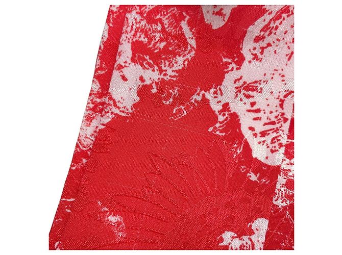 Foulard in seta Chanel in rosso e bianco - vista 8