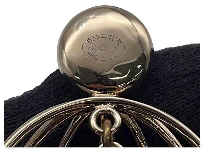 Spilla a gabbia per uccelli Chanel in strass dorati D'oro - vista 10