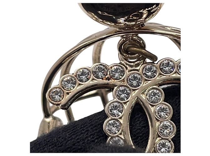 Spilla a gabbia per uccelli Chanel in strass dorati D'oro - vista 5