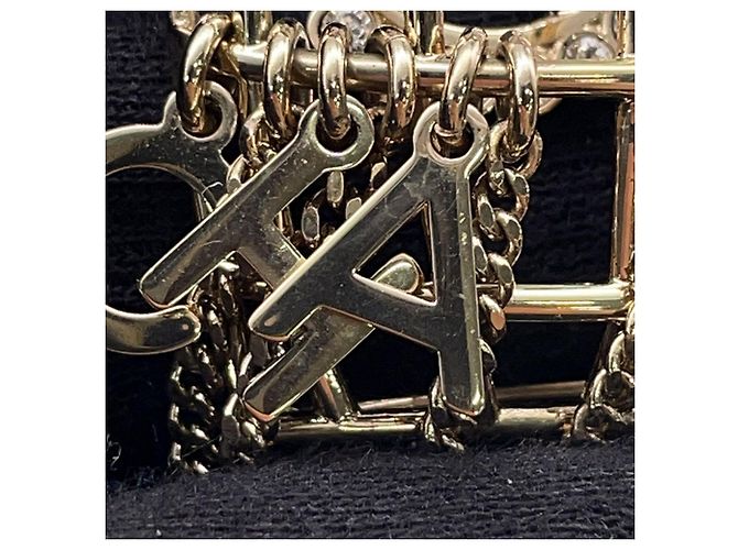 Spilla a gabbia per uccelli Chanel in strass dorati D'oro - vista 8
