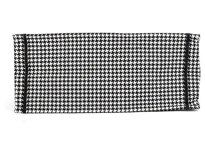 Borsa Tote Christian Dior a pied-de-poule bianca e nera Nero Bianco - vista 3