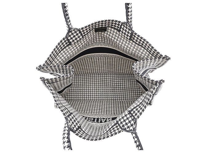 Borsa Tote Christian Dior a pied-de-poule bianca e nera Nero Bianco - vista 5