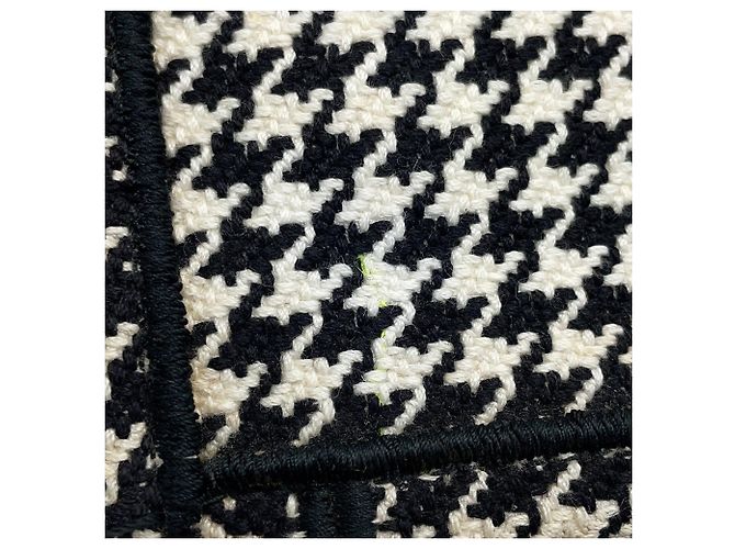 Borsa Tote Christian Dior a pied-de-poule bianca e nera Nero Bianco - vista 9