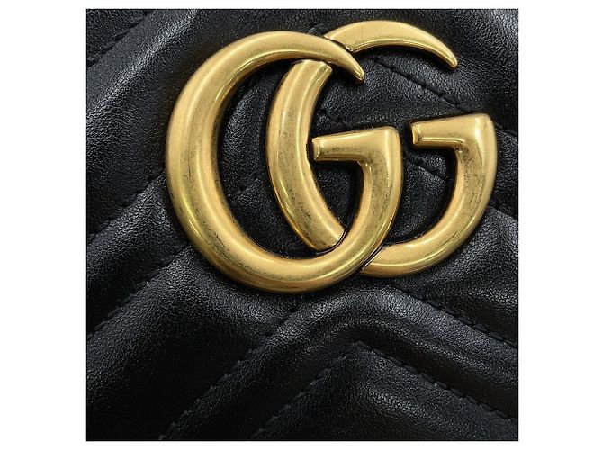 Borsa a tracolla con catena Gucci GG Marmont Matelassé Small Nero - vista 12