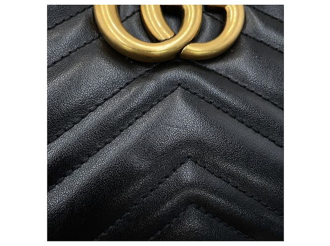 Borsa a tracolla con catena Gucci GG Marmont Matelassé Small Nero - vista 6
