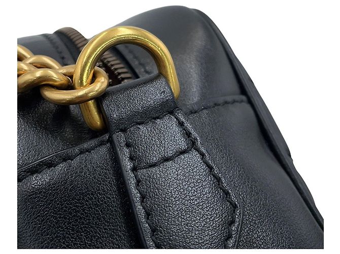 Borsa a tracolla con catena Gucci GG Marmont Matelassé Small Nero - vista 7