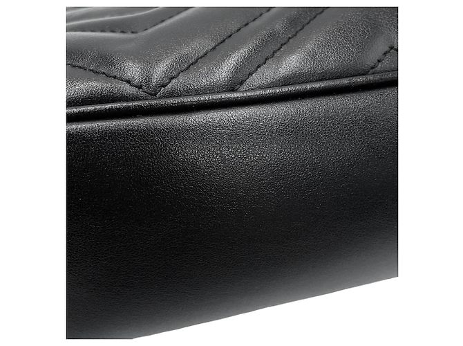 Borsa a tracolla con catena Gucci GG Marmont Matelassé Small Nero - vista 8