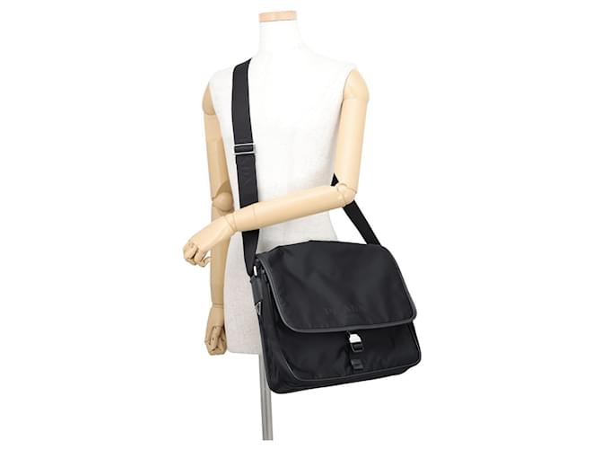 Borsa a tracolla Prada in nylon nero - vista 4