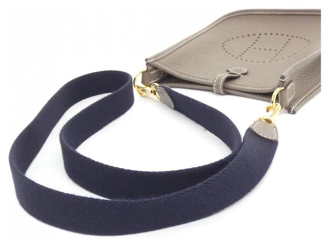 Hermès Borsa a Tracolla Hermes Evelyne Amazon Blu Taupe - vista 6