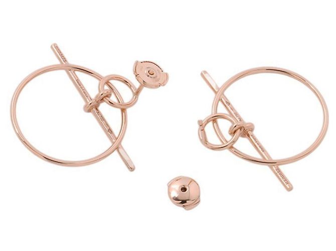 Hermès Pendientes Hermes Loop Echappé PM Dorado - vista 3