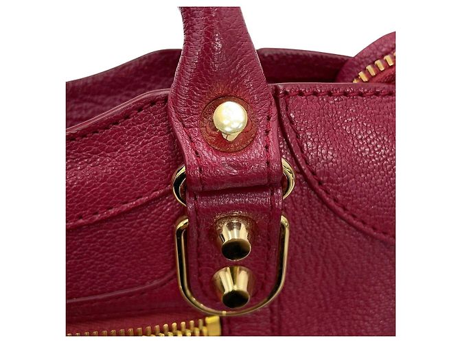 Borsa Balenciaga Classic Metallic Edge Mini City Bordò - vista 12