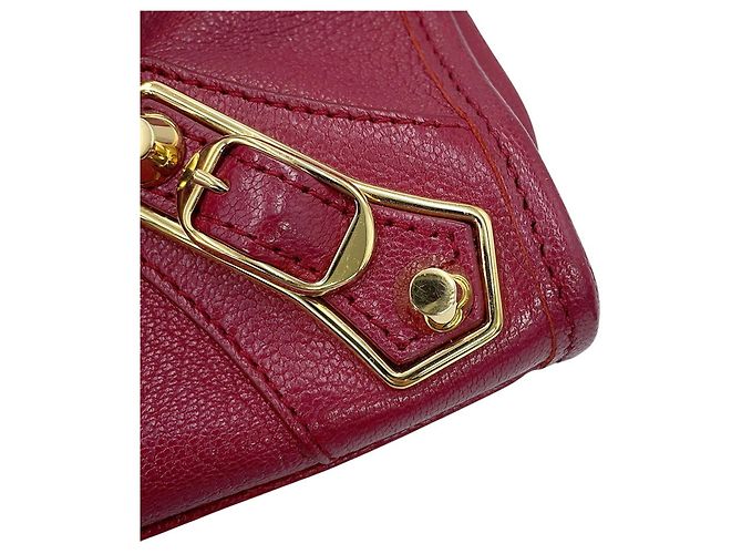 Borsa Balenciaga Classic Metallic Edge Mini City Bordò - vista 13