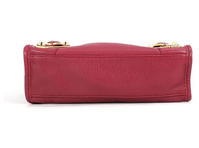 Borsa Balenciaga Classic Metallic Edge Mini City Bordò - vista 3