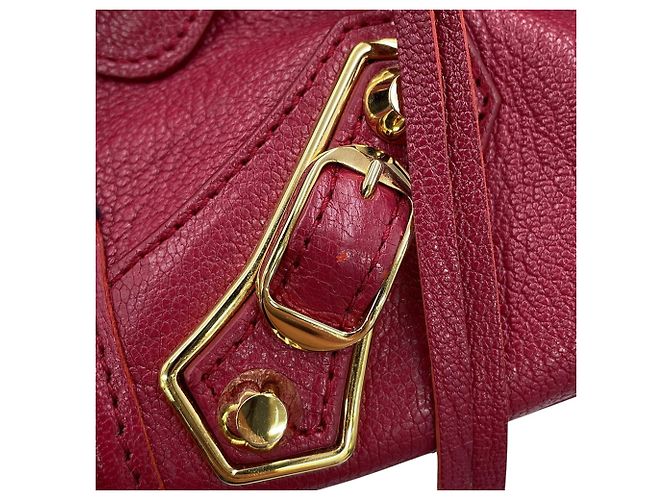 Borsa Balenciaga Classic Metallic Edge Mini City Bordò - vista 8