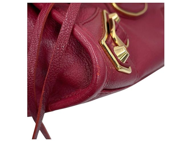 Borsa Balenciaga Classic Metallic Edge Mini City Bordò - vista 9