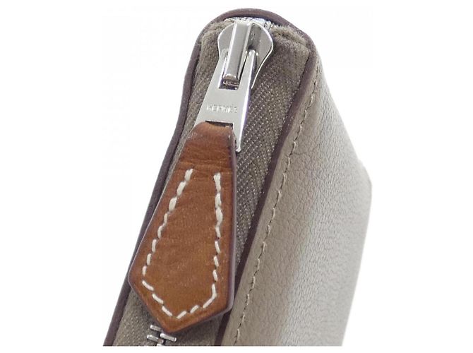 Hermès Hermes Mervilleuses Lanternes Silk In Compact Wallet 086387CK Azul Gris pardo - vista 5