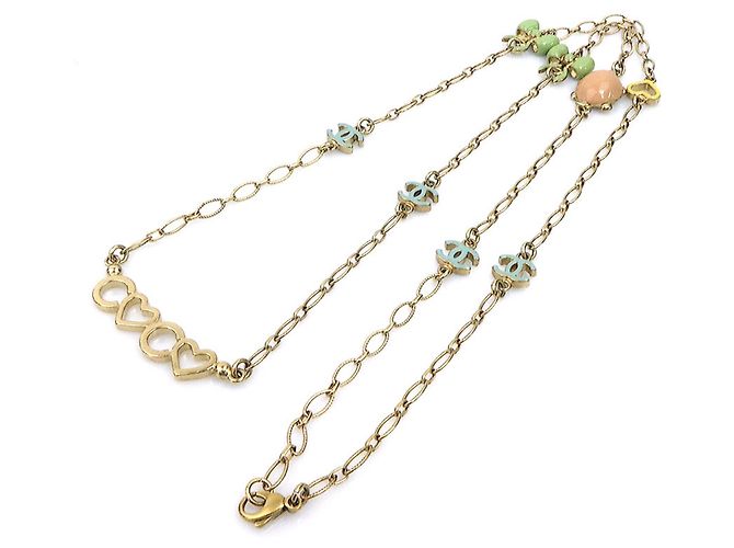 Collar Chanel Coco Mark Multicolor Dorado - vista 12