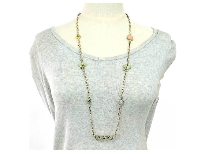 Collar Chanel Coco Mark Multicolor Dorado - vista 13