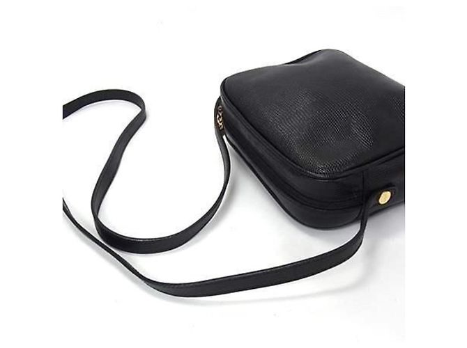 Borsa a tracolla Salvatore Ferragamo Vara in pelle di vitello embossed nera Nero - vista 3