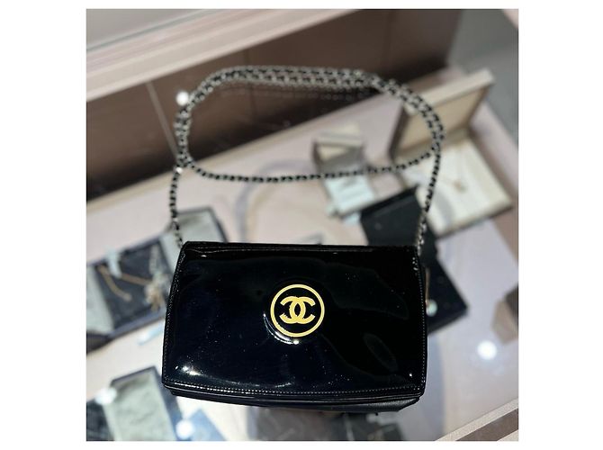 Bolso de cadena Chanel de piel charol negra Negro - vista 2