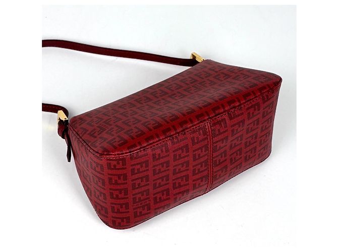 Borsa a spalla Fendi Zucchino Mamma Baguette Rosso - vista 2