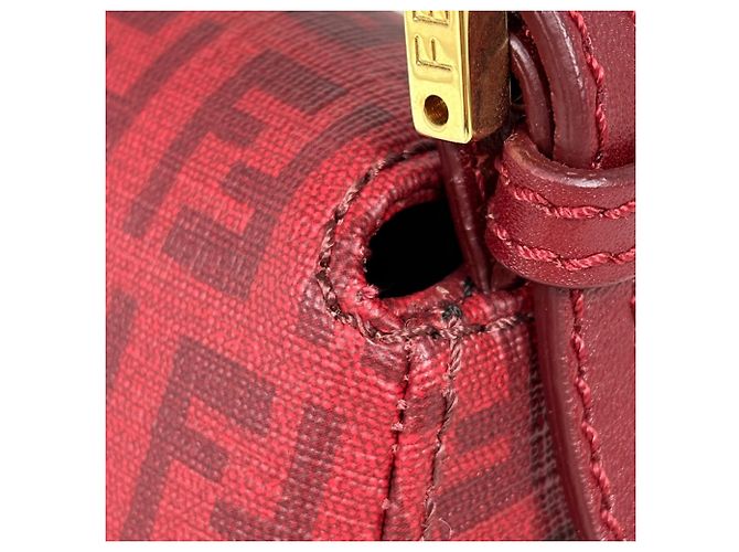 Borsa a spalla Fendi Zucchino Mamma Baguette Rosso - vista 4