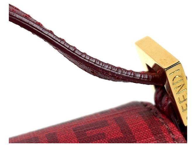 Borsa a spalla Fendi Zucchino Mamma Baguette Rosso - vista 5