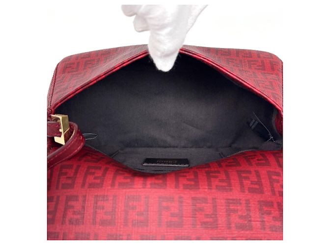Borsa a spalla Fendi Zucchino Mamma Baguette Rosso - vista 7