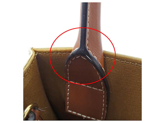 Céline Borsa Celine Triomphe Mini Vertical Cabas Marrone Bianco - vista 14