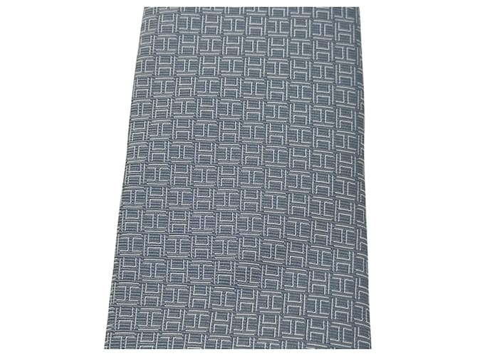 Hermès Cravatta in seta blu da uomo Hermes - vista 4