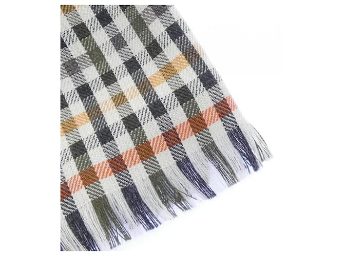 Hermès Sciarpa/Stola Hermes H Ecosé Bianco Arancione Cachi - vista 2