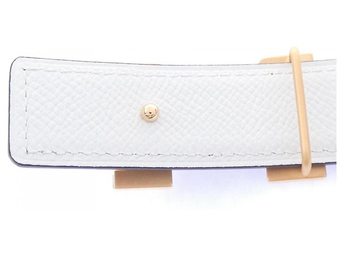 Hermès Hermes H Maretray 24mm Wendelgürtel Braun Weiß - Ansicht 3