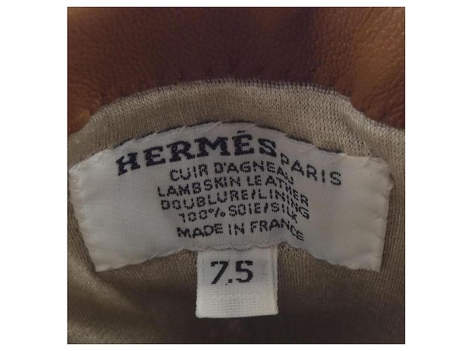 Hermès Hermes Bonnie Chaine d'Ancre Warm Handschuhe Braun - Ansicht 3