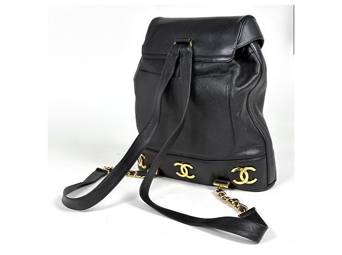 Zaino Chanel nero in vitello grana - vista 2