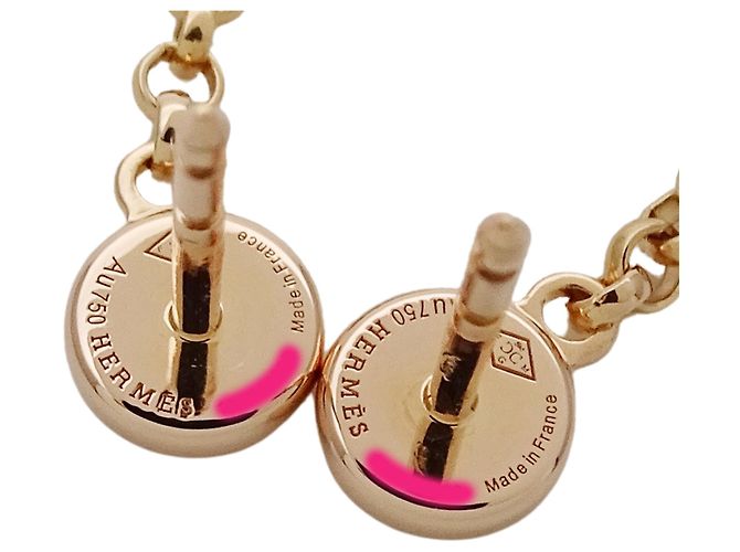 Hermès Orecchini a lobo Hermes Pink Gold D'oro - vista 6