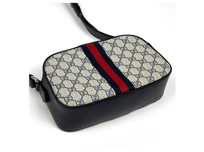 Gucci Ophidia Sherry Line Web Double G Schultertasche Marineblau - Ansicht 2