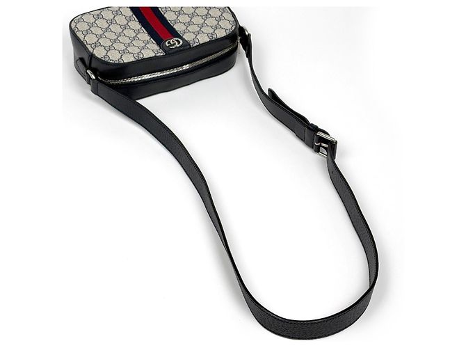 Gucci Ophidia Sherry Line Web Double G Schultertasche Marineblau - Ansicht 5