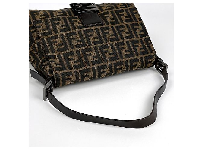 Bolsa de Ombro Fendi Zucca Pattern Mamma Baguette Marrom - vista 10