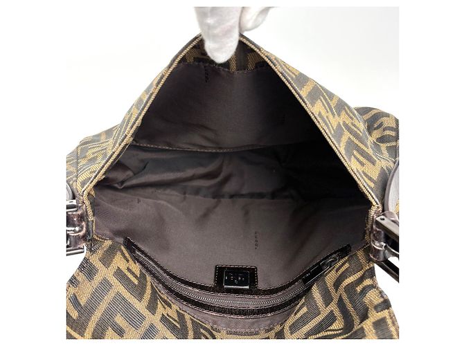 Bolsa de Ombro Fendi Zucca Pattern Mamma Baguette Marrom - vista 11