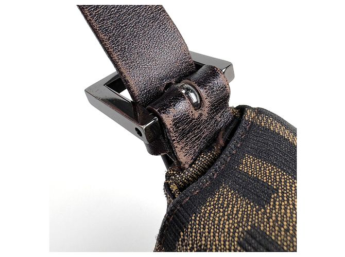 Bolsa de Ombro Fendi Zucca Pattern Mamma Baguette Marrom - vista 6