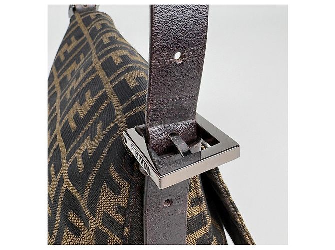 Bolsa de Ombro Fendi Zucca Pattern Mamma Baguette Marrom - vista 7