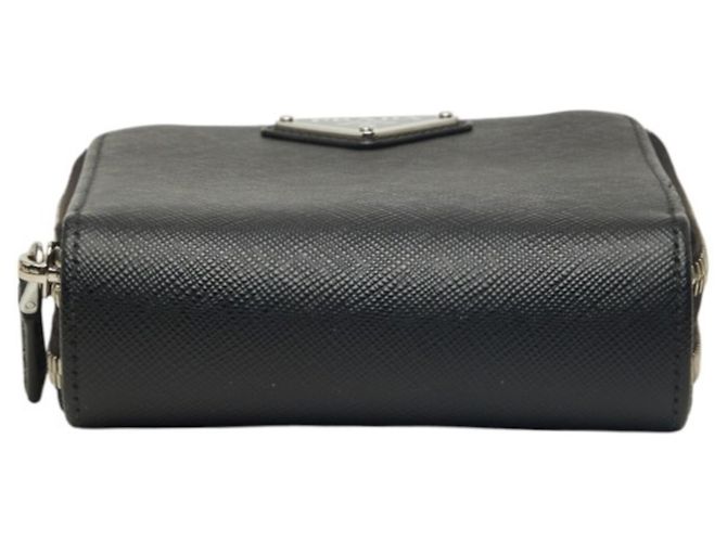 Saffiano Borsa a tracolla Prada con placca logo triangolare Nero - vista 3