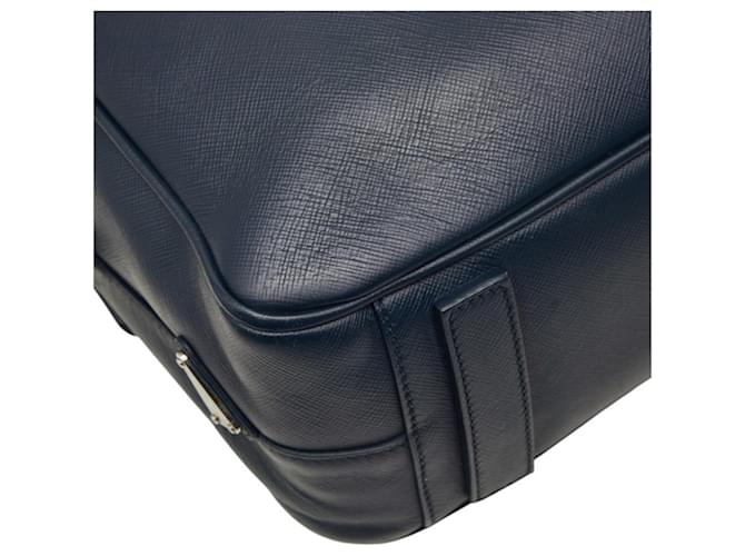 Saffiano Borsetta Prada con placca logo Triangle Blu navy - vista 7