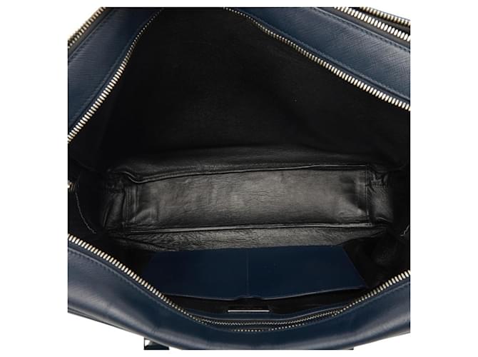 Saffiano Borsetta Prada con placca logo Triangle Blu navy - vista 8