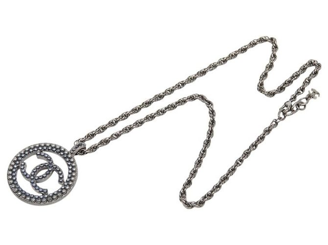 Collana con ciondolo a catena rotonda Chanel Coco Mark Nero - vista 4