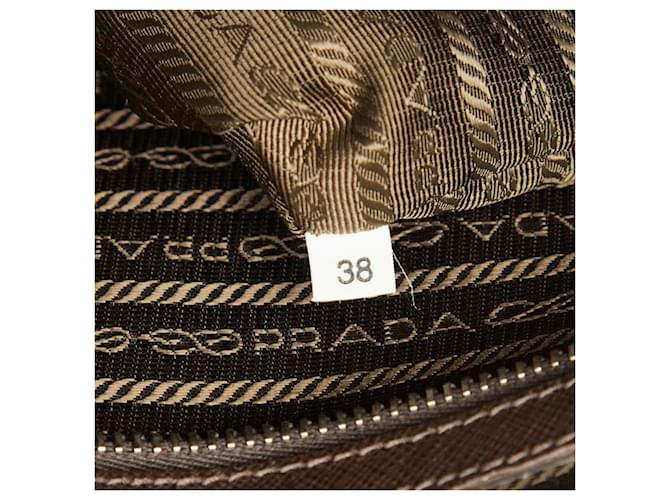 Saffiano Borsa Prada con placca logo Triangle Bianco - vista 10