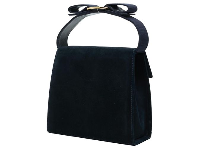 Sac à main Salvatore Ferragamo Vara Doré Bleu Marine - vue 2